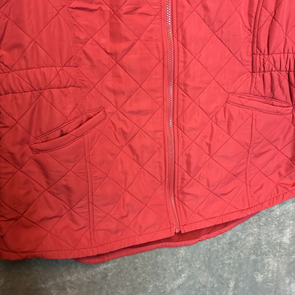 Bit & Bridle Women Red Quilted Full Zip Fleece Lined Vest XL Country Club Casual - Picture 5 of 9